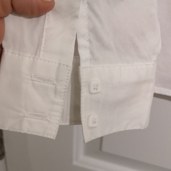 White Cotton blend tunic with embroidery - Picture 7 of 11